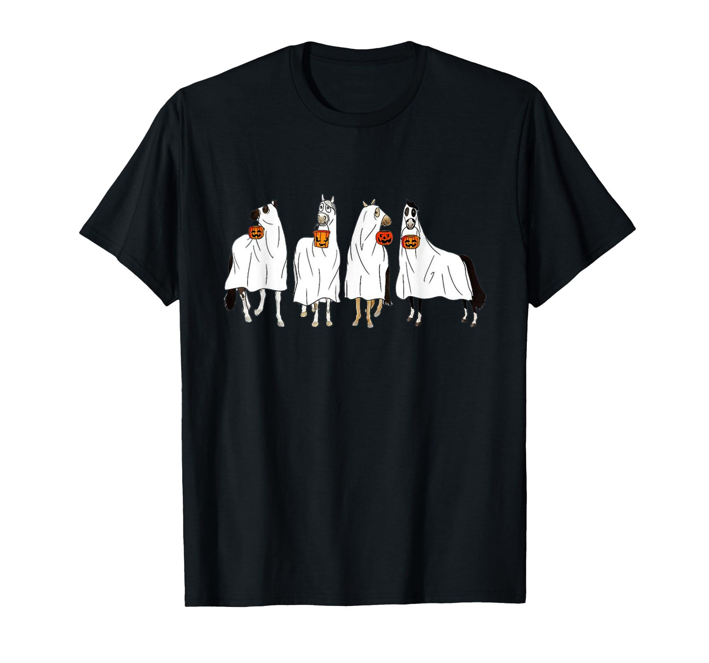 Halloween Horse Ghost Boo Cowboy Western Spooky Season T-Shirt