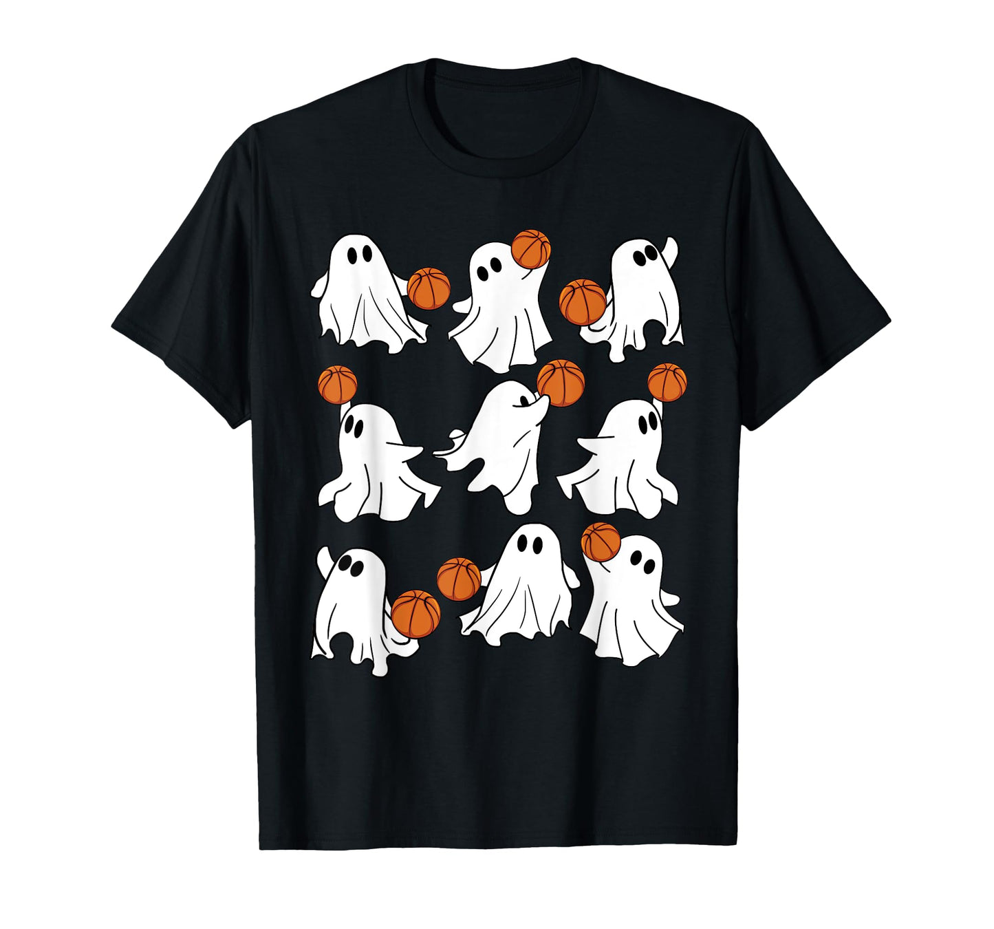 Boo Ghost Halloween Basketball Happy Halloween Basketball T-Shirt