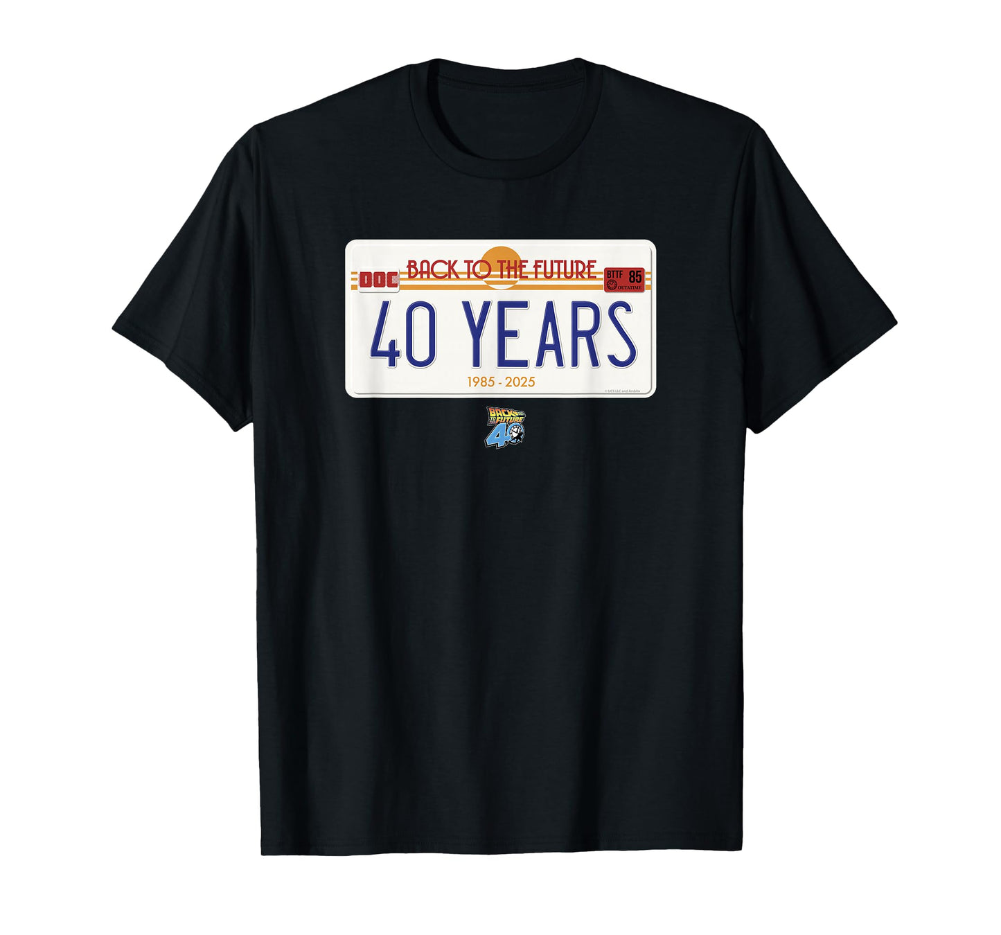Back to The Future 40th Anniversary License Plate T-Shirt