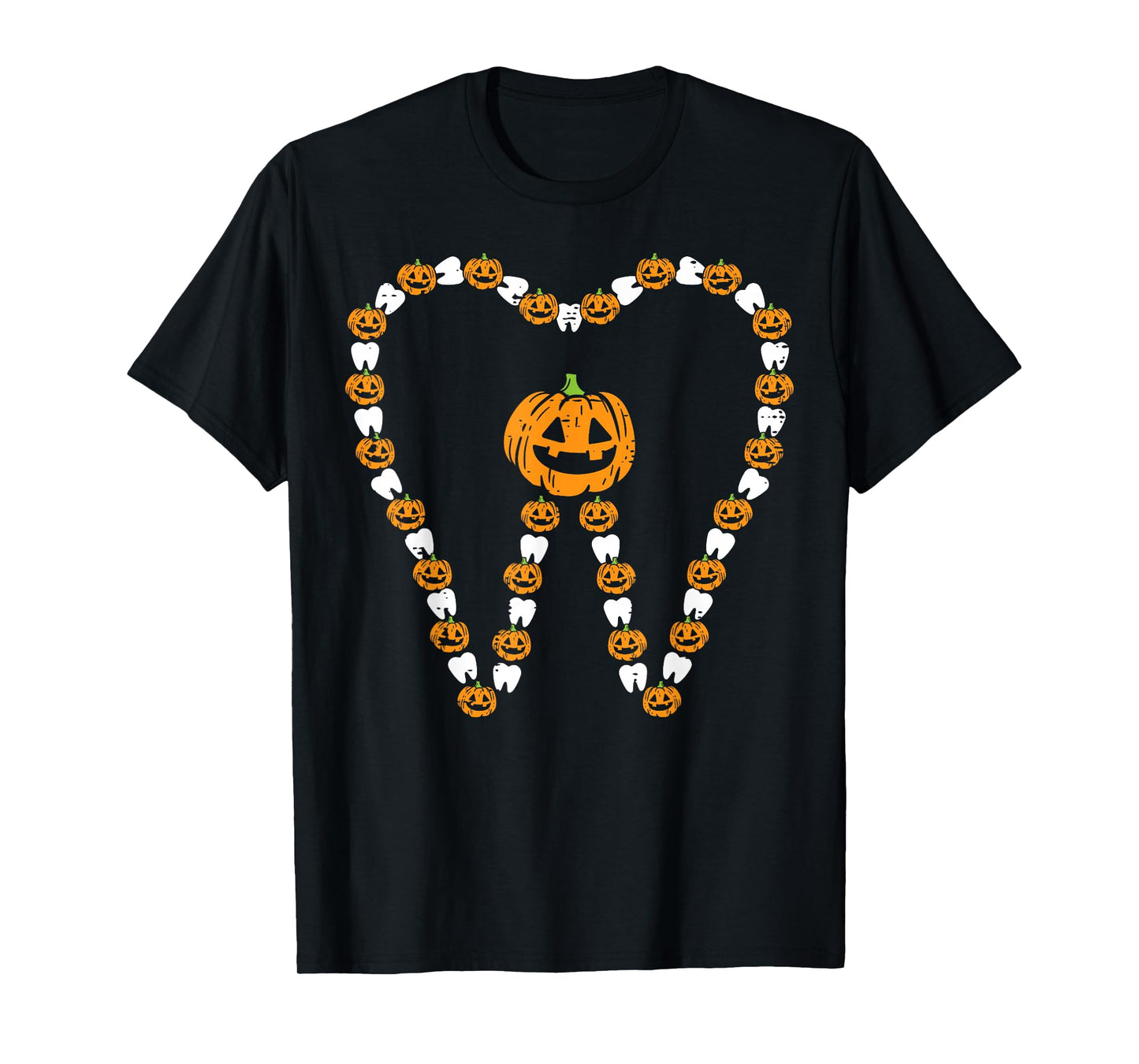 Pumpkin Tooth Halloween Teeth Dental Hygeine Costume Dentist T-Shirt