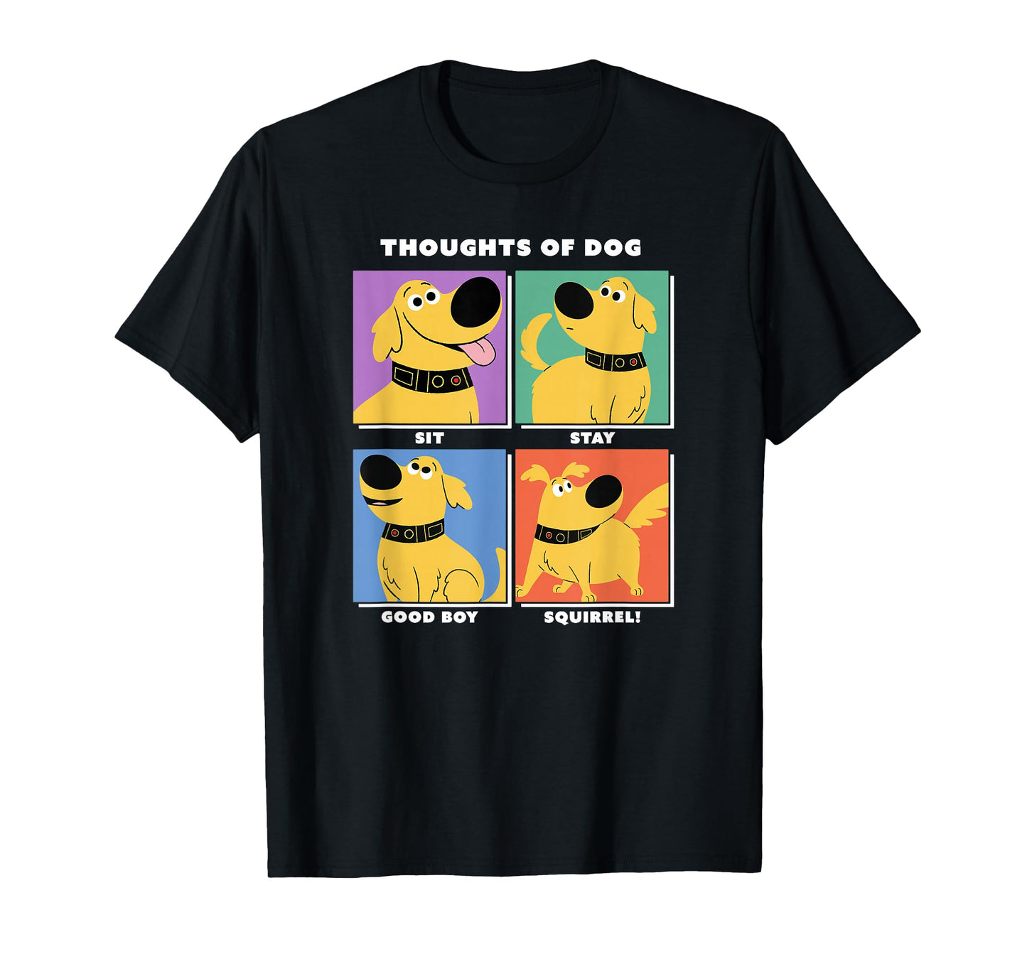 Disney Pixar Up Dug Thoughts of Dog Expressions Box Up T-Shirt Small