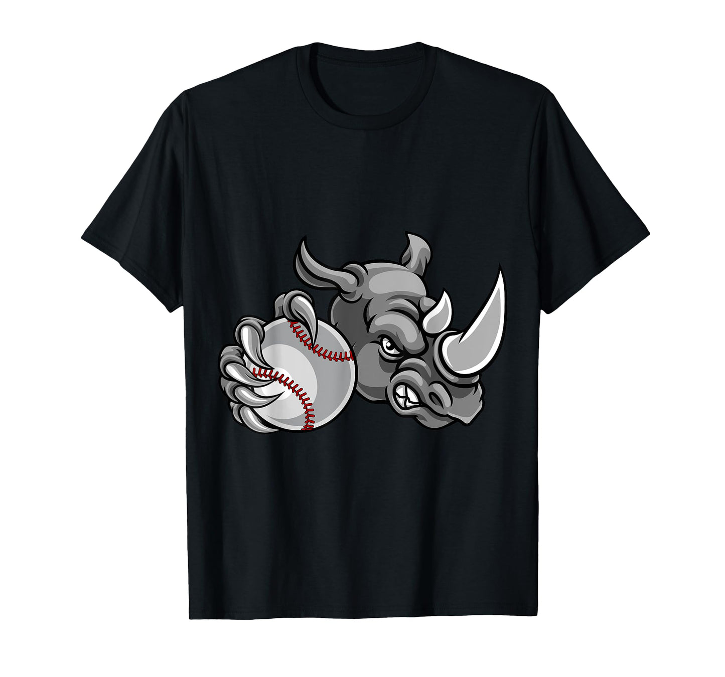 Rhino Baseball Ball Sports Mascot T-Shirt