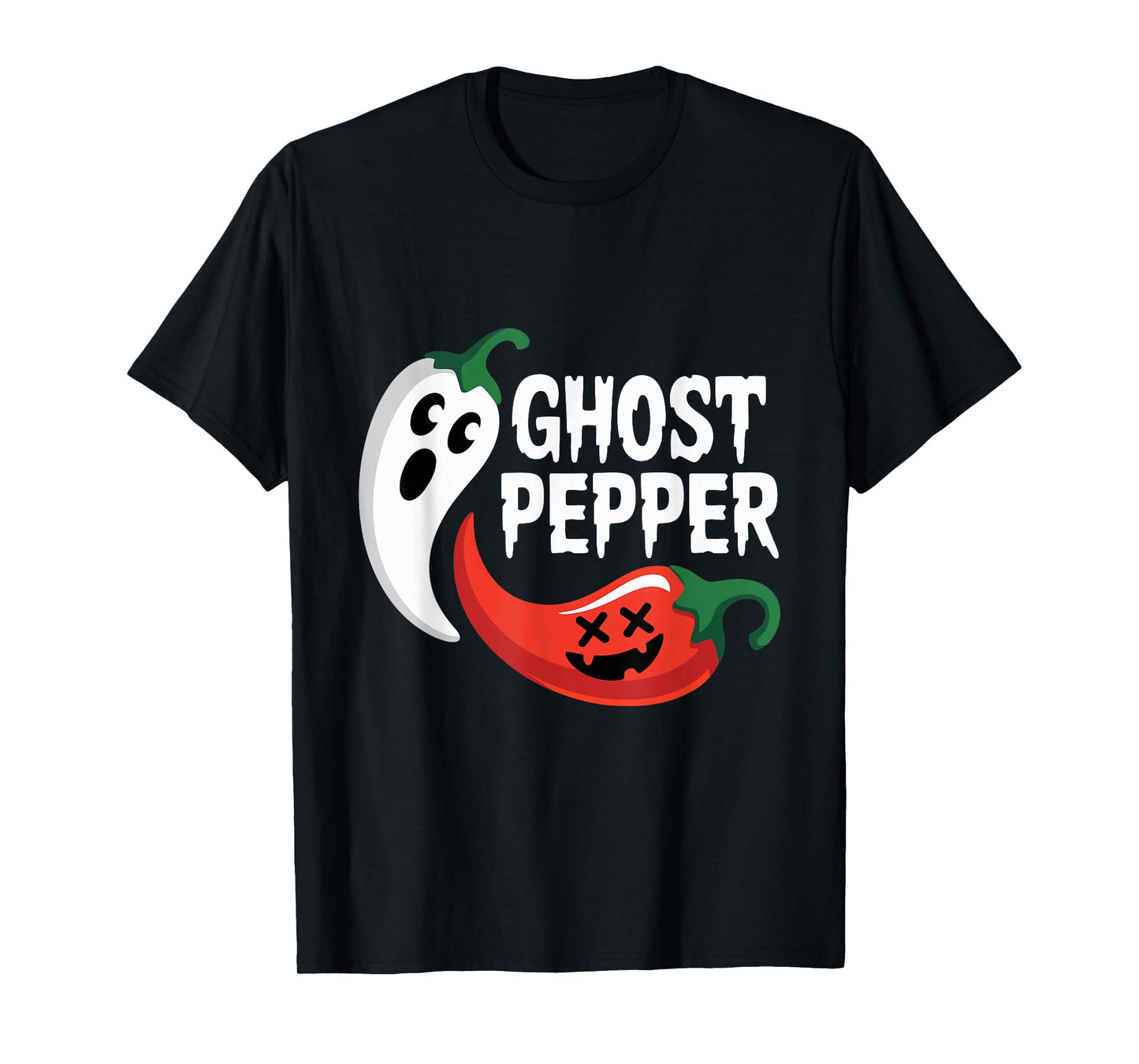 Ghost Pepper Chilli Spicy Hot Halloween Ghost Peppe T-Shirt