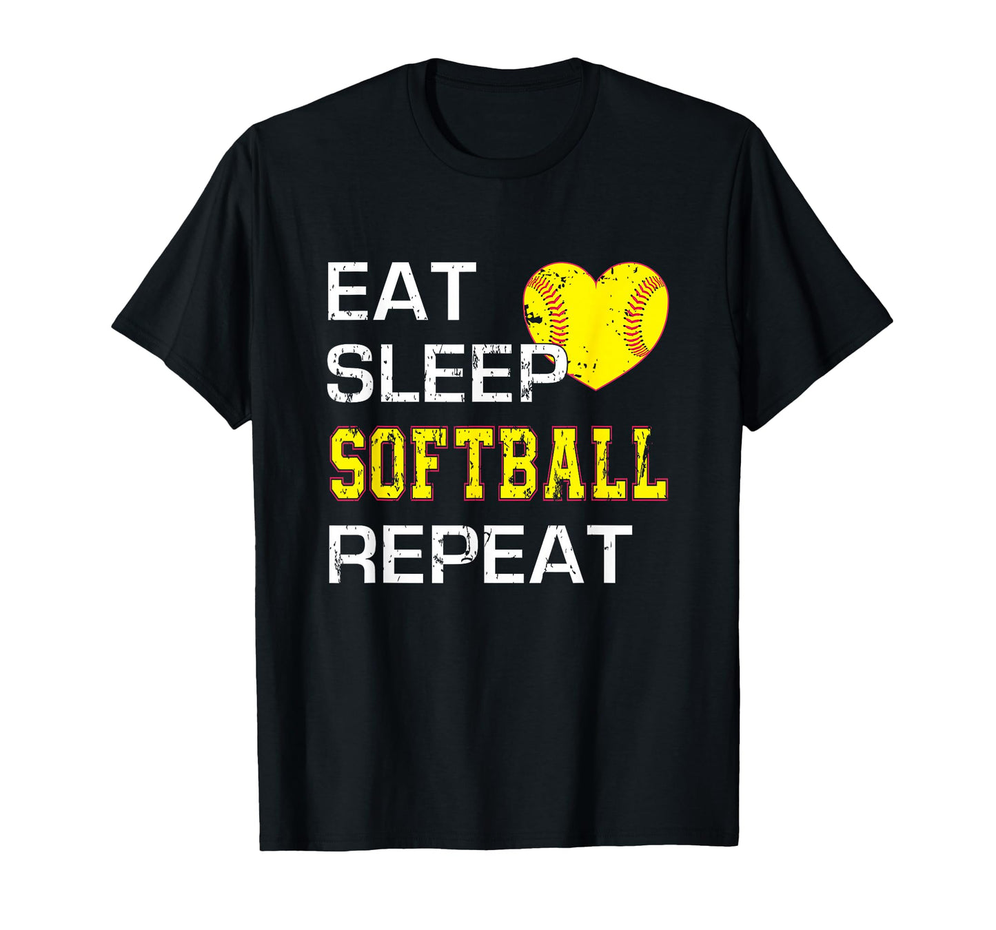 Funny Softball Eat Sleep Softball Repeat for Girls Softball T-Shirt