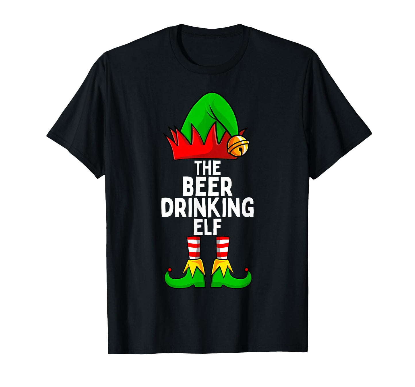 Beer Drinking Elf Matching Family Christmas T-Shirt