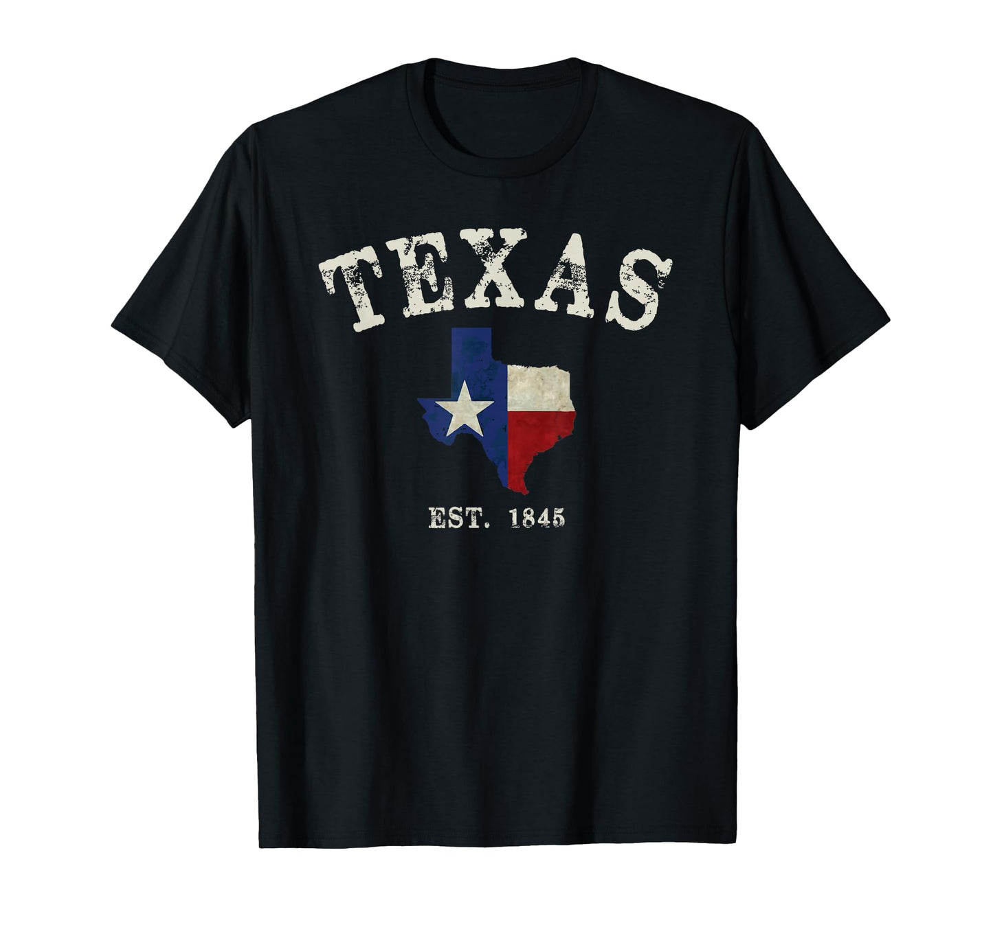 Distressed Texas State Flag Map T-Shirt