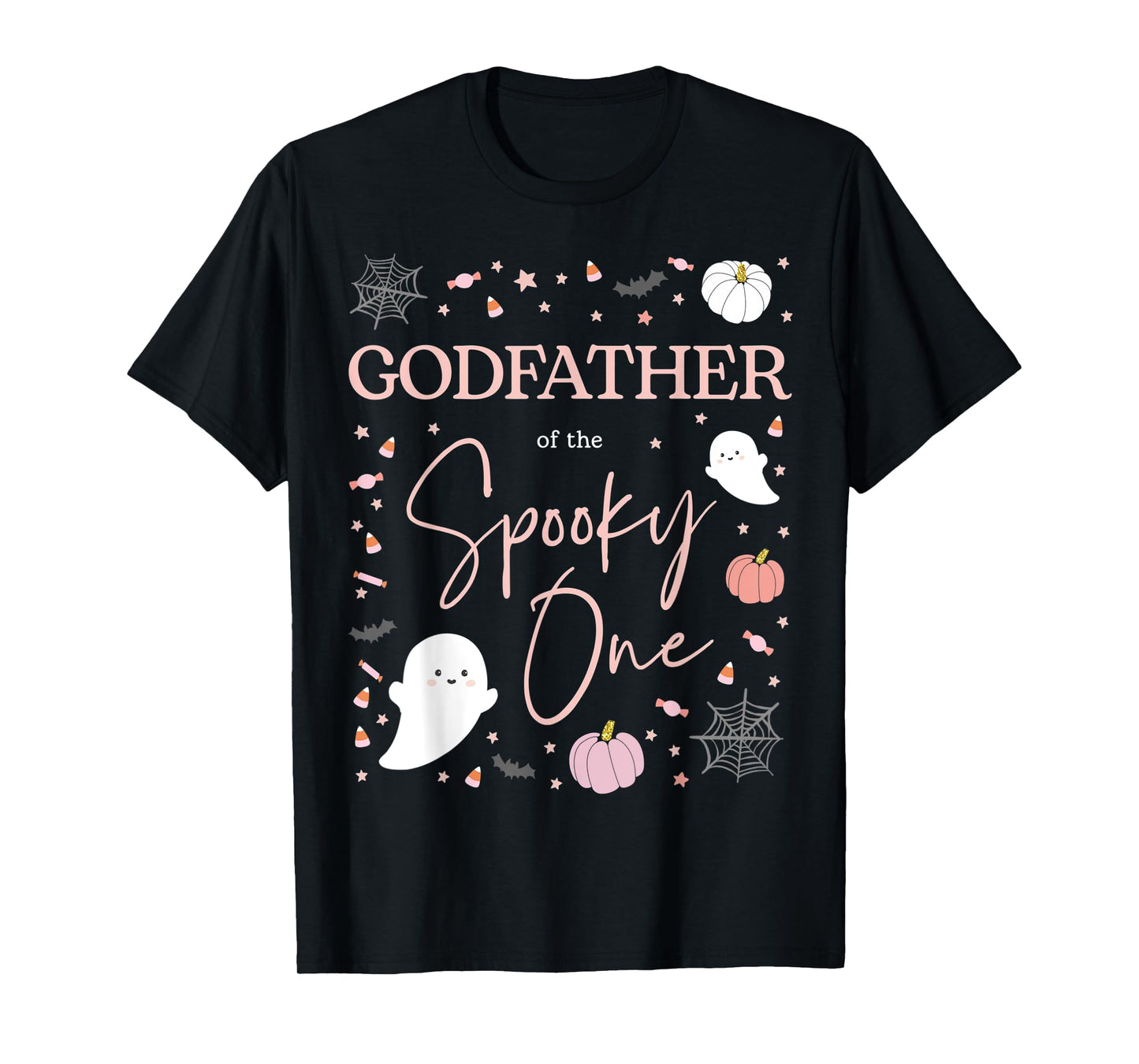 Mens Godfather of Spooky One Girl First Birthday Pink Halloween T-Shirt