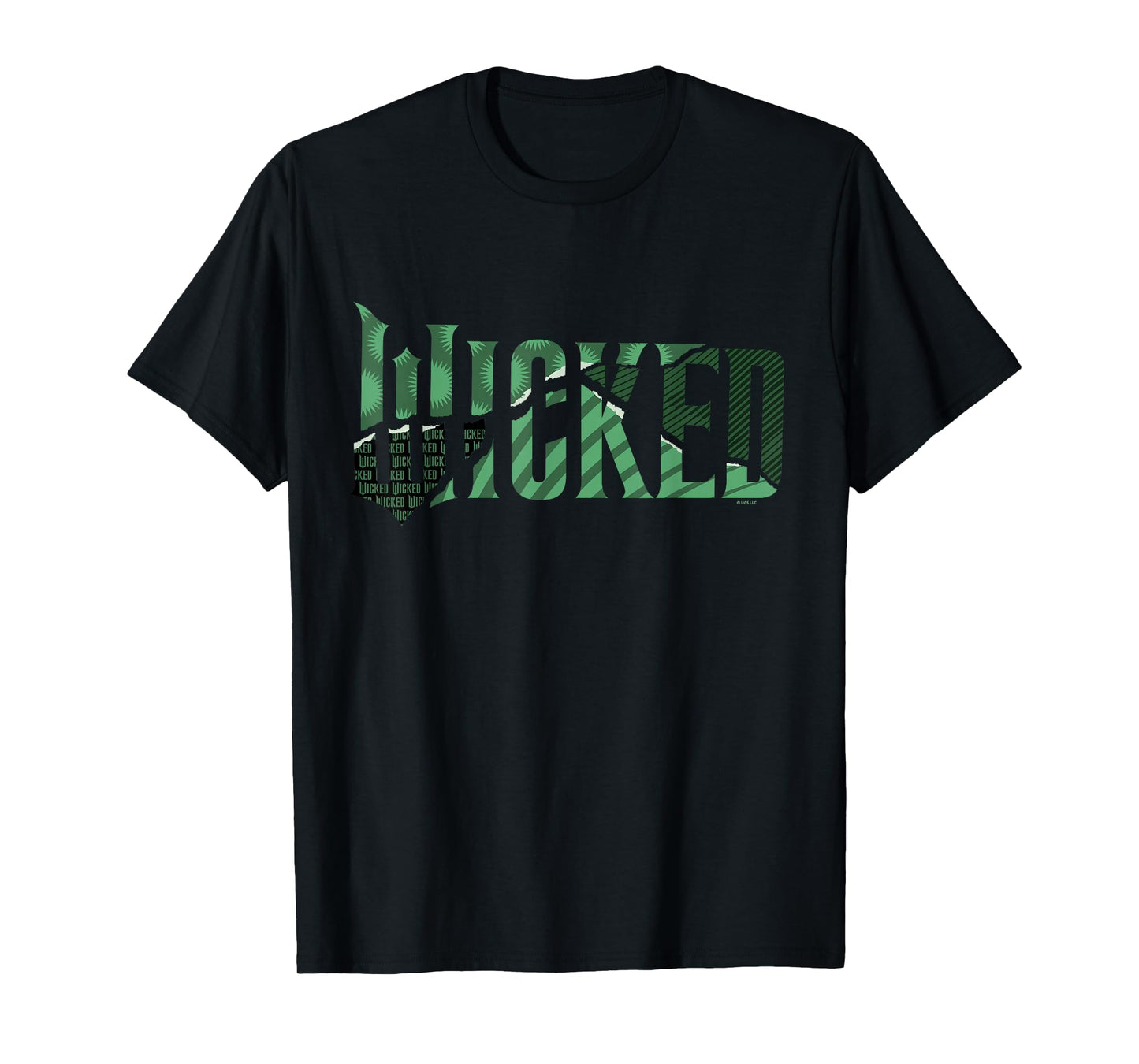 Wicked: for Good Torn Green Collage Logo T-Shirt