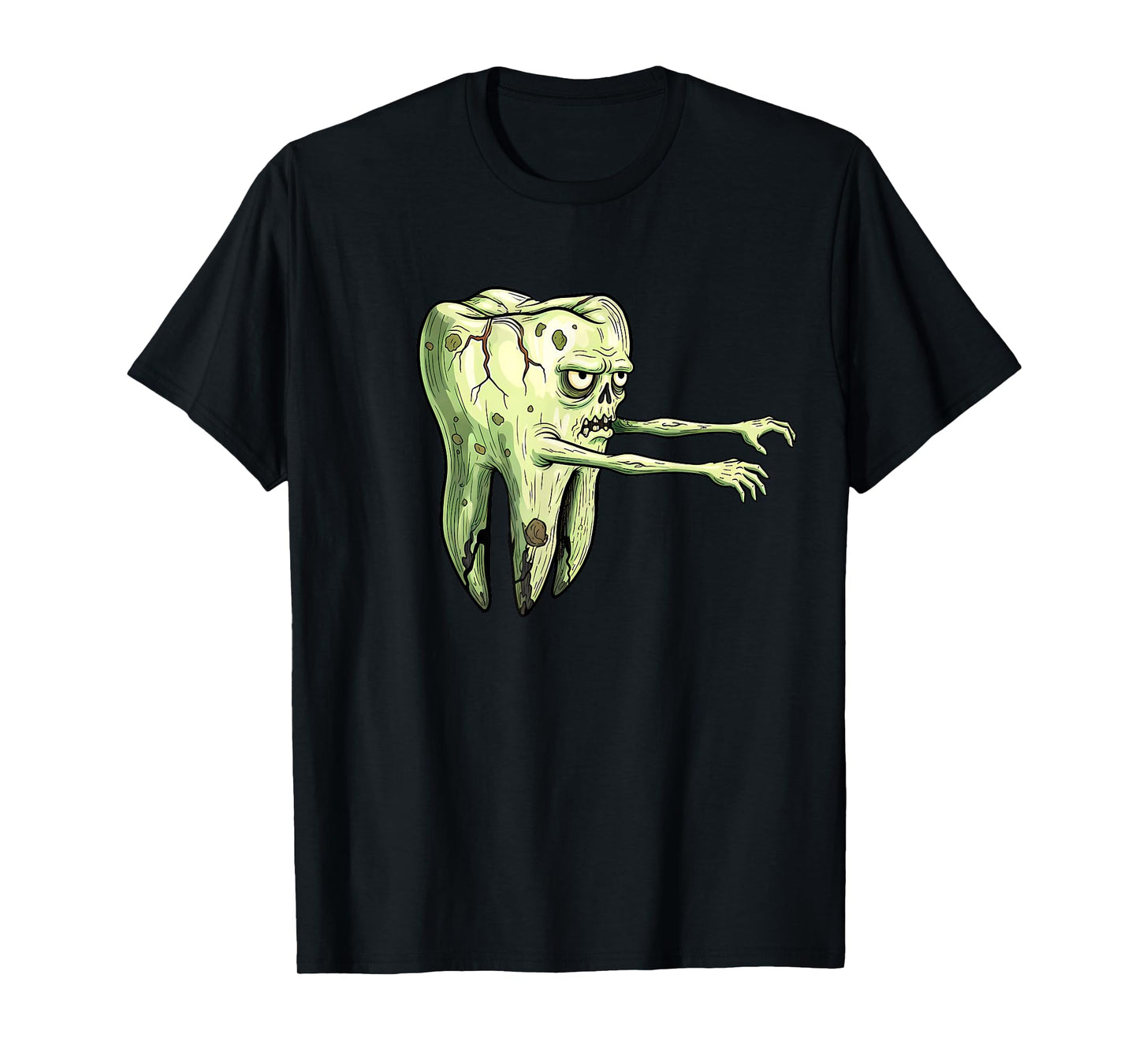 Funny Dentist Molar Zombie Tooth Decay Monster Halloween T-Shirt