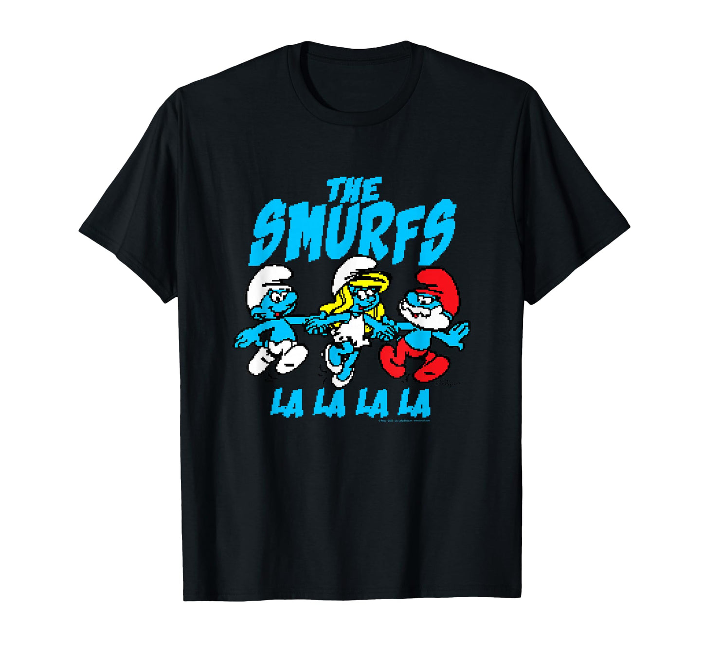 The Smurfs Pixelated Smurfs Retro Cartoon T-Shirt
