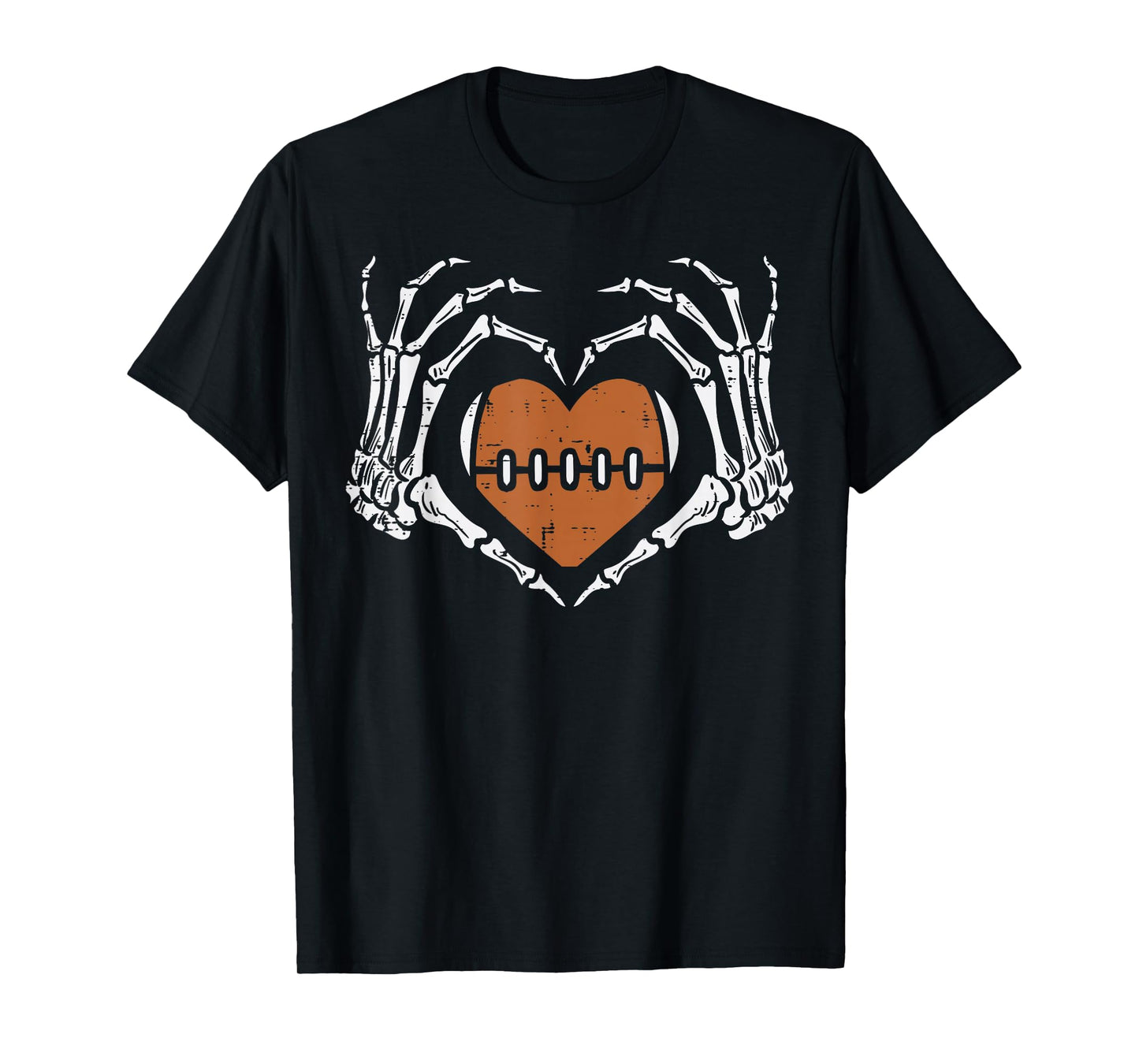Halloween Football Heart Skeleton Hand Costume Boys Kids Men T-Shirt