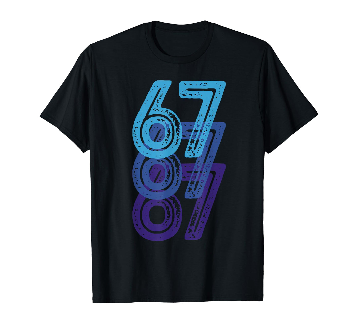 Number 67 Blue Best Classic College Style Birthday Funny T-Shirt
