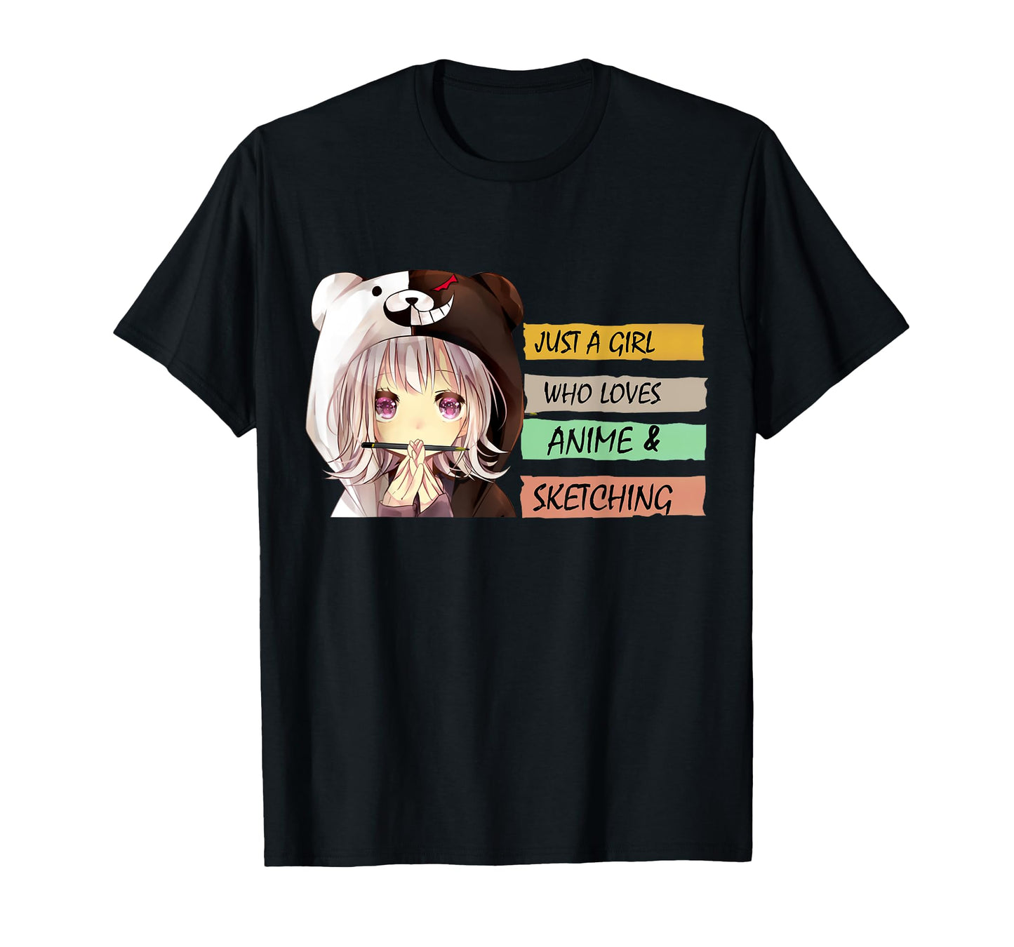 Just a Girl Who Loves Anime and Sketching Cute Tee Girl Gift T-Shirt