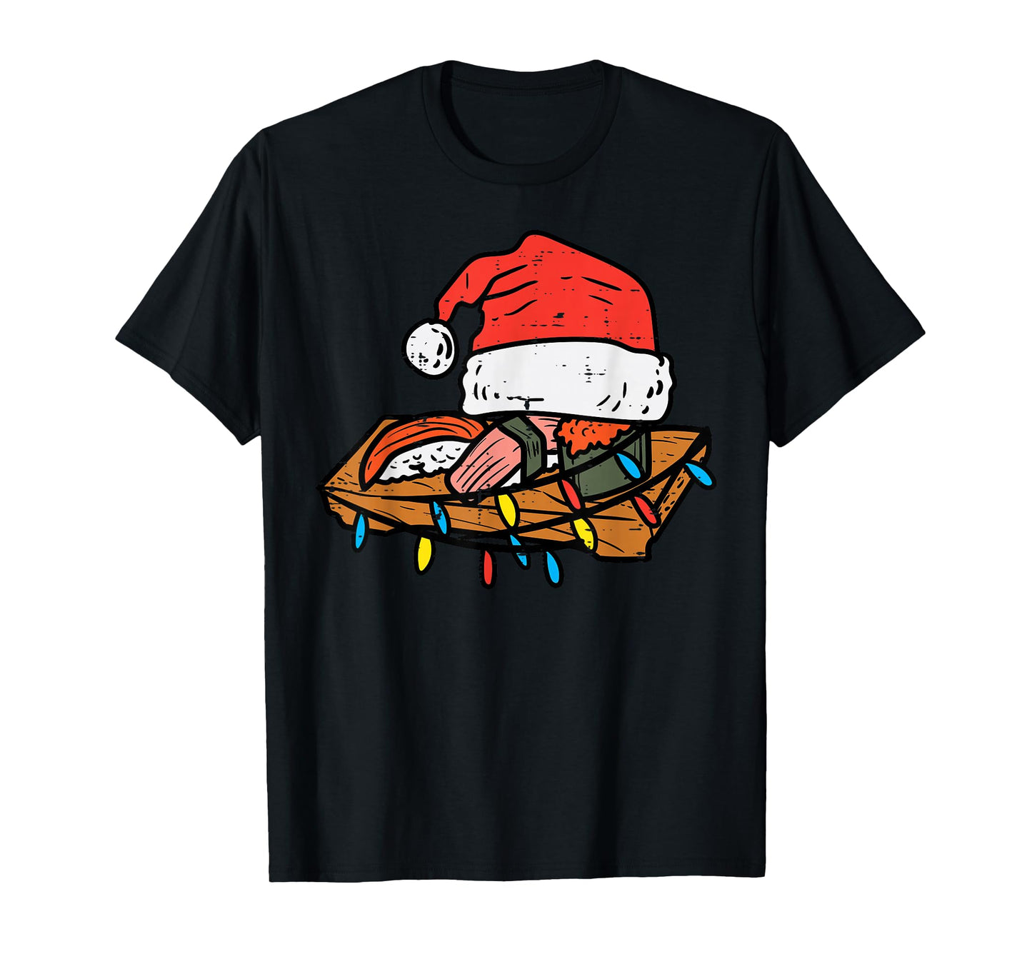 Christmas Sushi Santa Cute Japanese Food Xmas Men Women Kids T-Shirt
