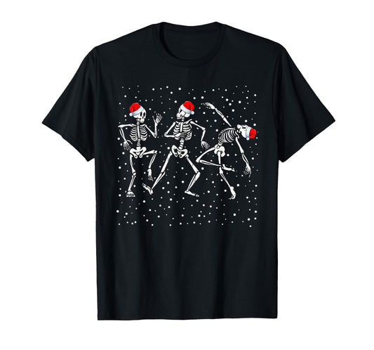 Christmas Skeleton Dancing Funny Xmas T-Shirt
