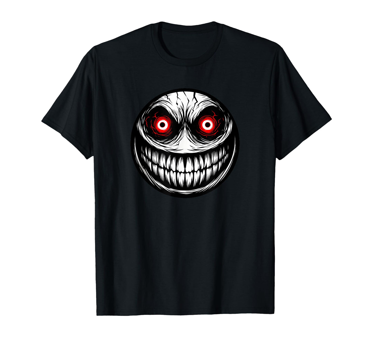 Evil Smile Face Creepy Red Eyes T-Shirt