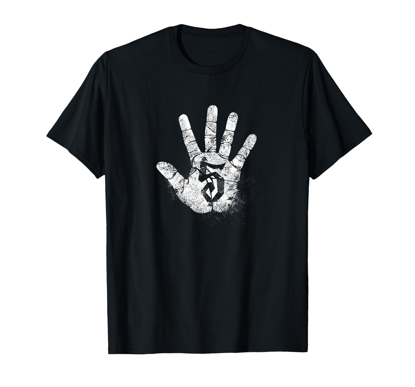 Number 5 Hi Five Hand Sign Hello Greeting Play Games Academy T-Shirt
