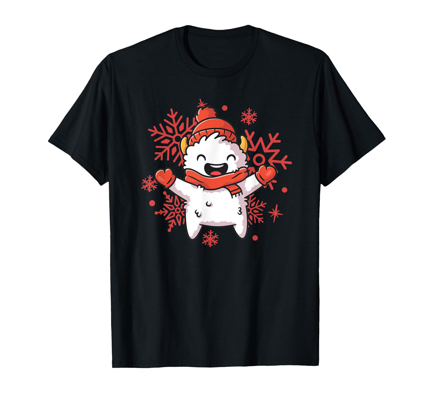 Yeti Christmas Shirt Cute Womens Holiday Shirts Snowflake T-Shirt