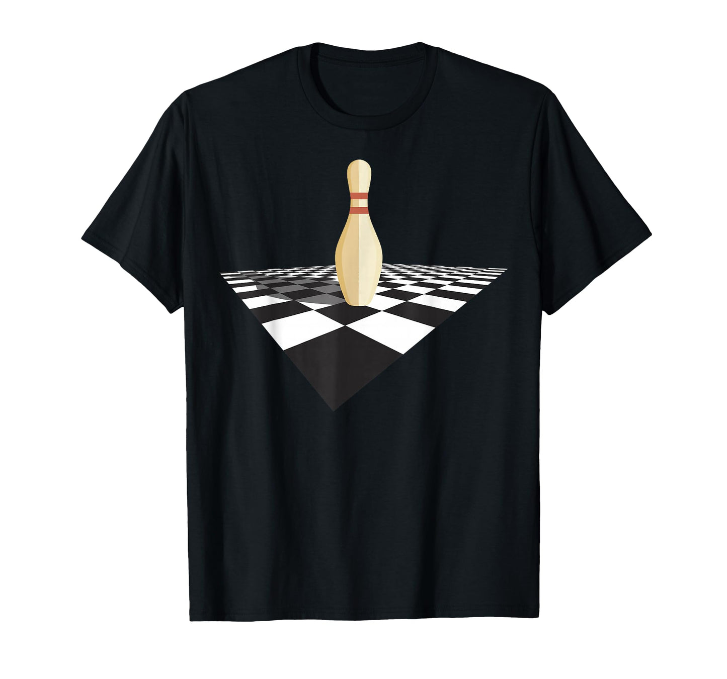 The Big Lebowski Bowling Pin Checkered Floor Graphic T-Shirt T-Shirt