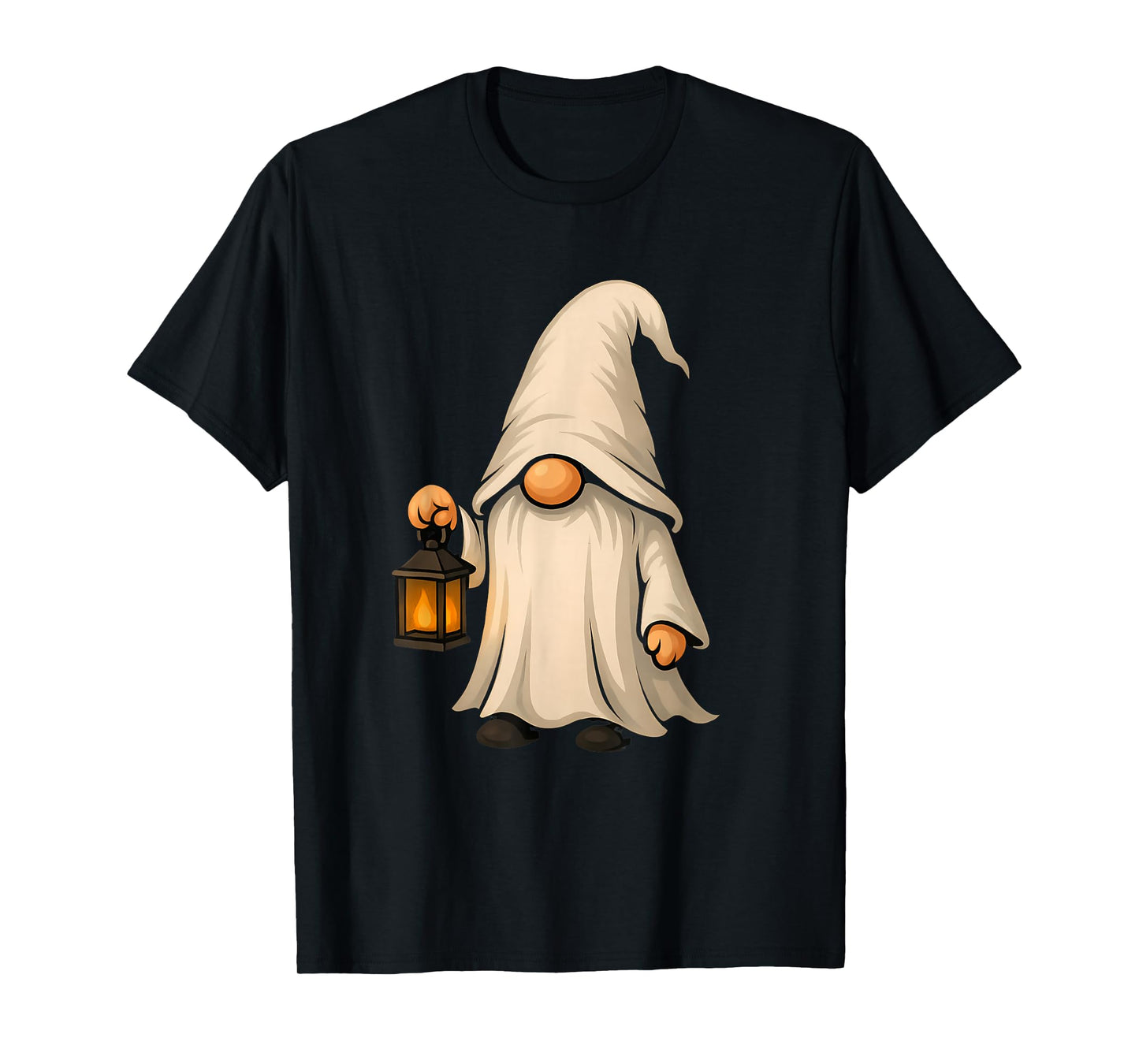 Hooded Ghost Gnome with Light Halloween T-Shirt