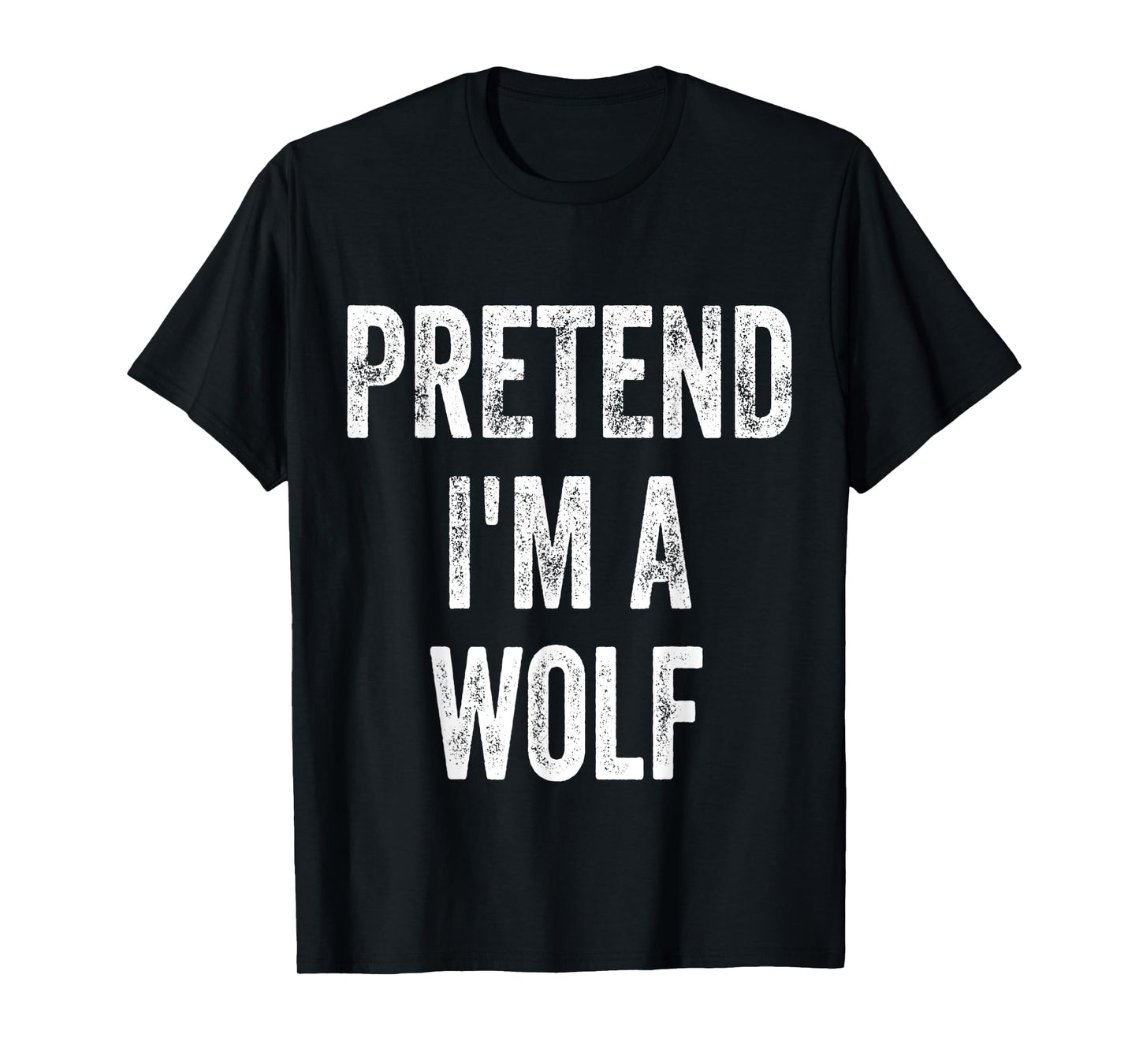 Pretend I'm A Wolf Retro Funny Lazy Halloween Costume T-Shirt