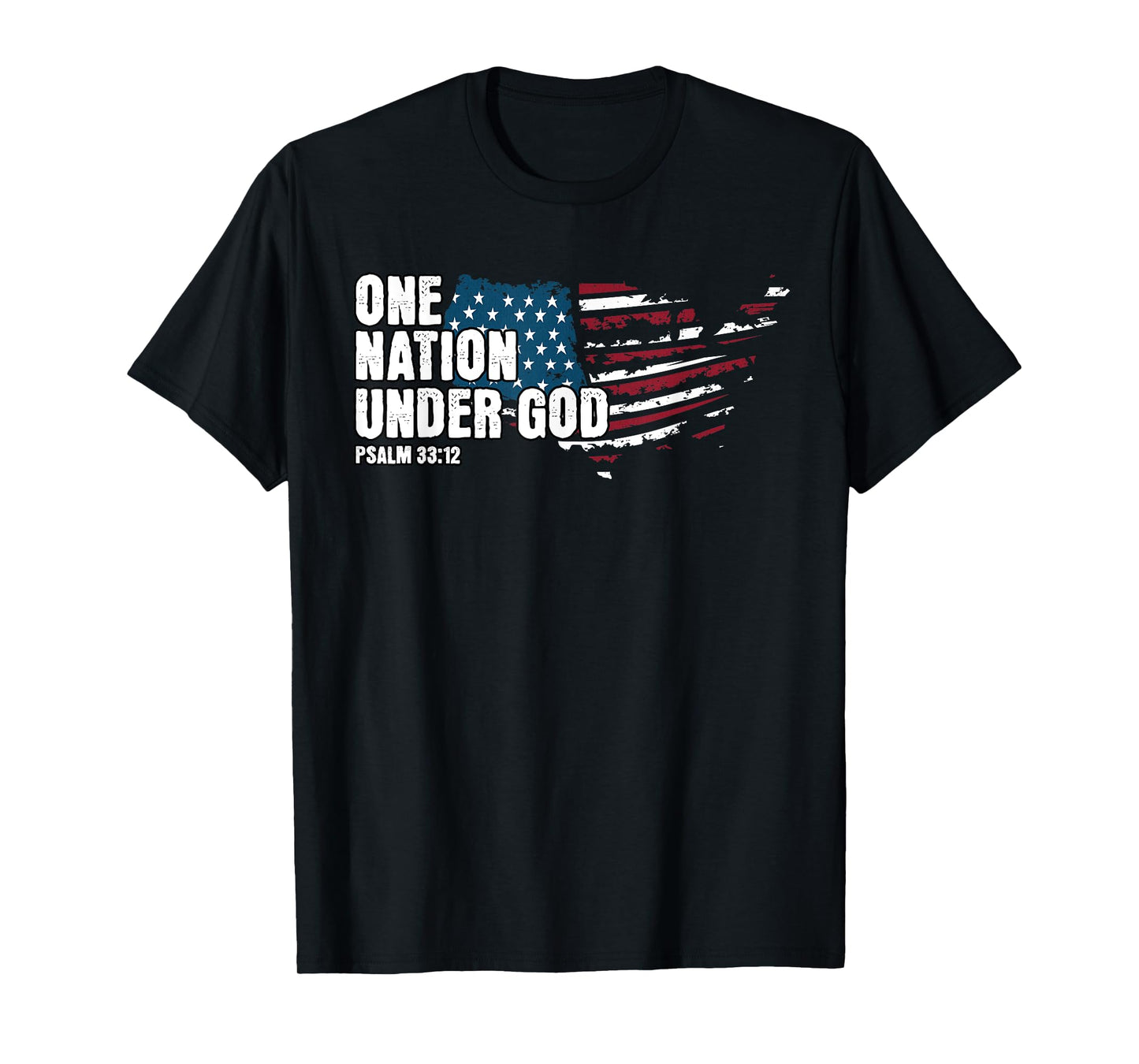 Christian 4th of July One Nation Under God American Flag T-Shirt