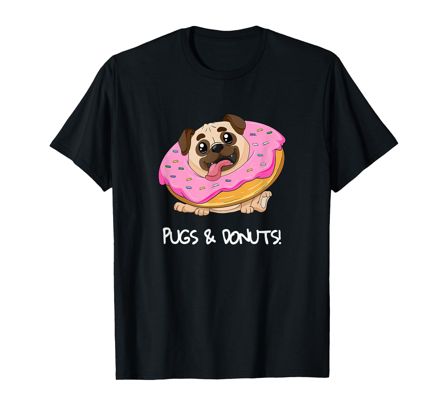 Kids Pugs & Donuts Shirt Pug Lover Candy Fan Girl Woman T-Shirt