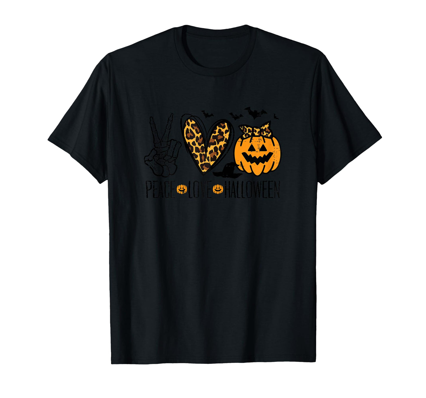 Peace Love Halloween Costume Women Girls Kids Toddler Youth T-Shirt