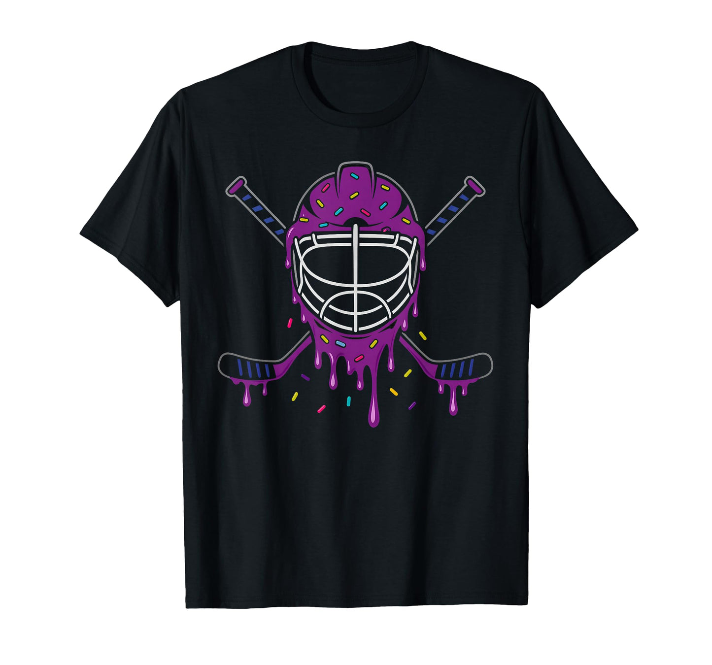 Hockey Ice Cream Drip Boys Ice Hockey Helmet Sticks Youth T-Shirt