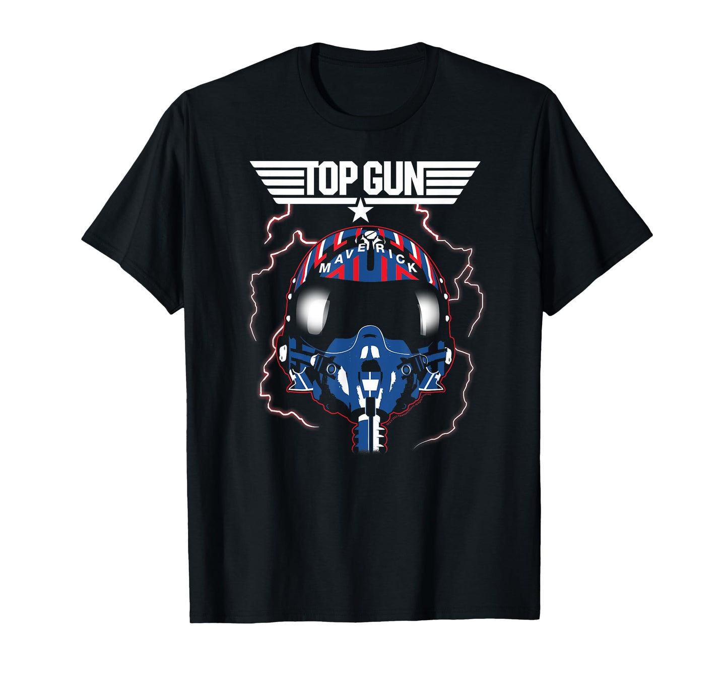 Top Gun Maverick Helmet with Lightning Classic Action Movie T-Shirt