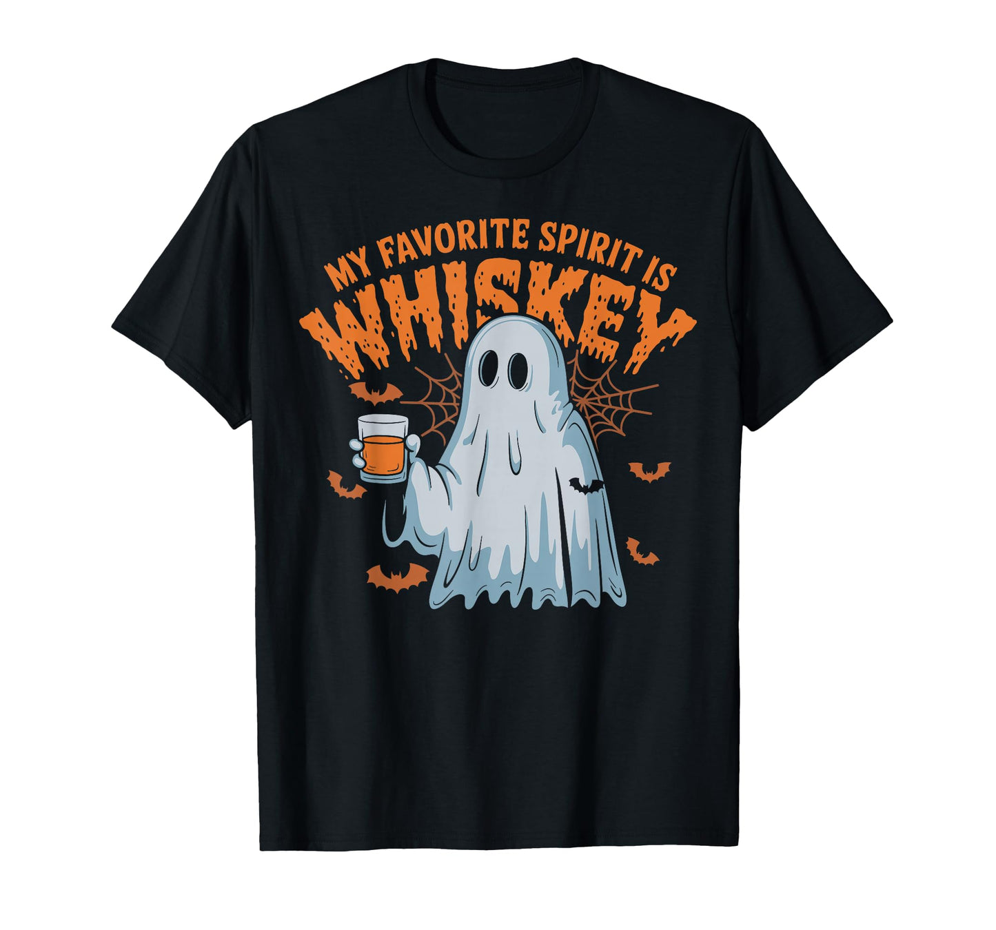 My Favorite Spirit Is Whiskey Funny Ghost Halloween Costume T-Shirt