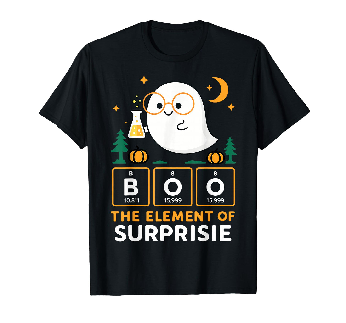 Chemistry Boo The Element of Surprise Cute Chemist Halloween T-Shirt