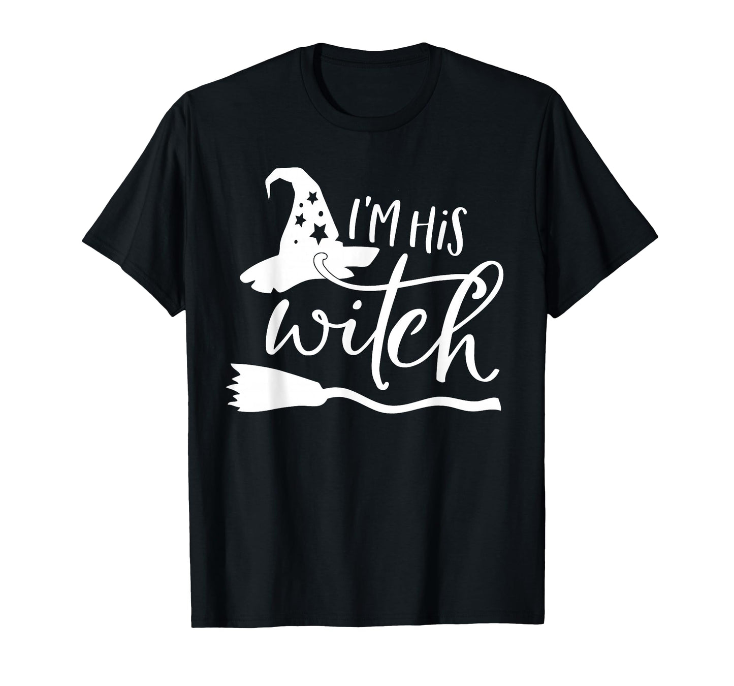 I'm Her Boo Ghost I'm His Witch Broomstick Halloween Couples T-Shirt