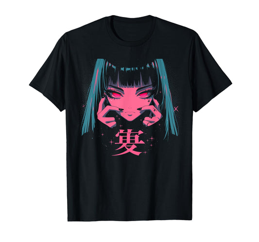 Goth Grunge Demon Anime Girl Waifu Horror Alt Aesthetic T-Shirt