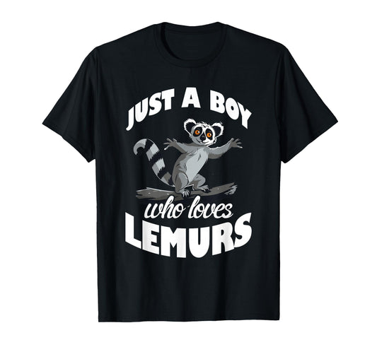 Just A Boy Who Loves Lemurs Ring-Tailed Lemur Lover T-Shirt