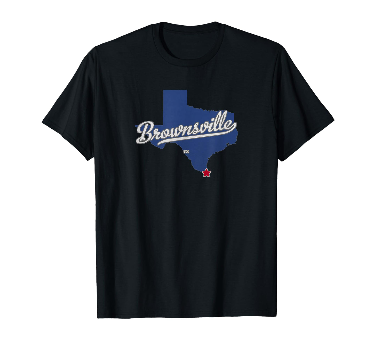 Brownsville Texas TX Map T-Shirt