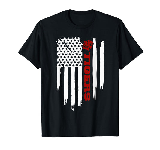 Katy Tigers, Katy, Texas American Flag T-Shirt for Women Kids Men