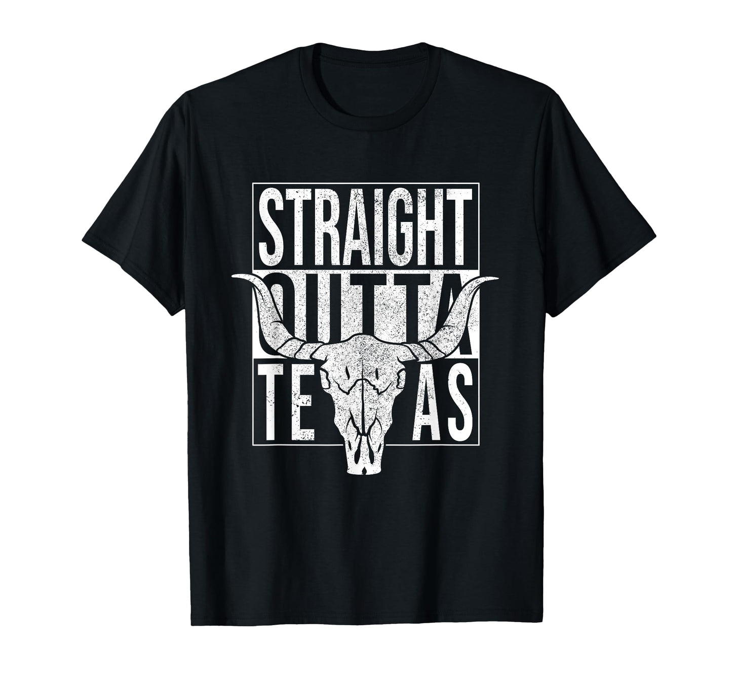 Straight Outta Texas Longhorn Cowboy and Rodeo T-Shirt