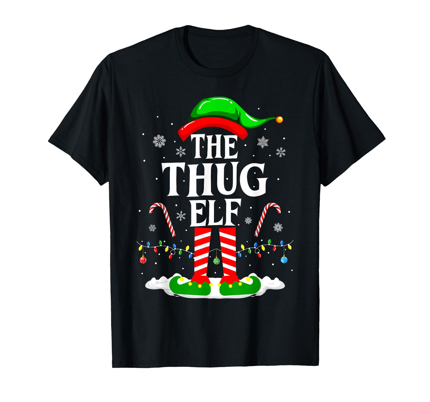 The Thug Elf Xmas Funny Matching Family Group Christmas T-Shirt