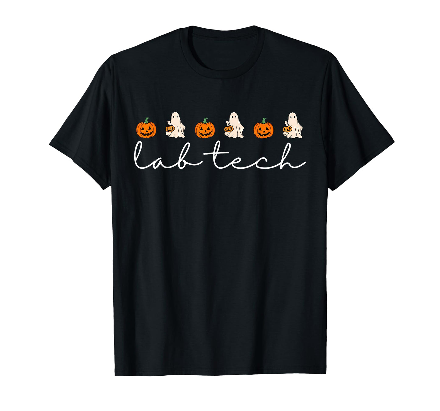 Lab Tech Halloween Pumpkin Fall Ghost Laboratory Technician T-Shirt