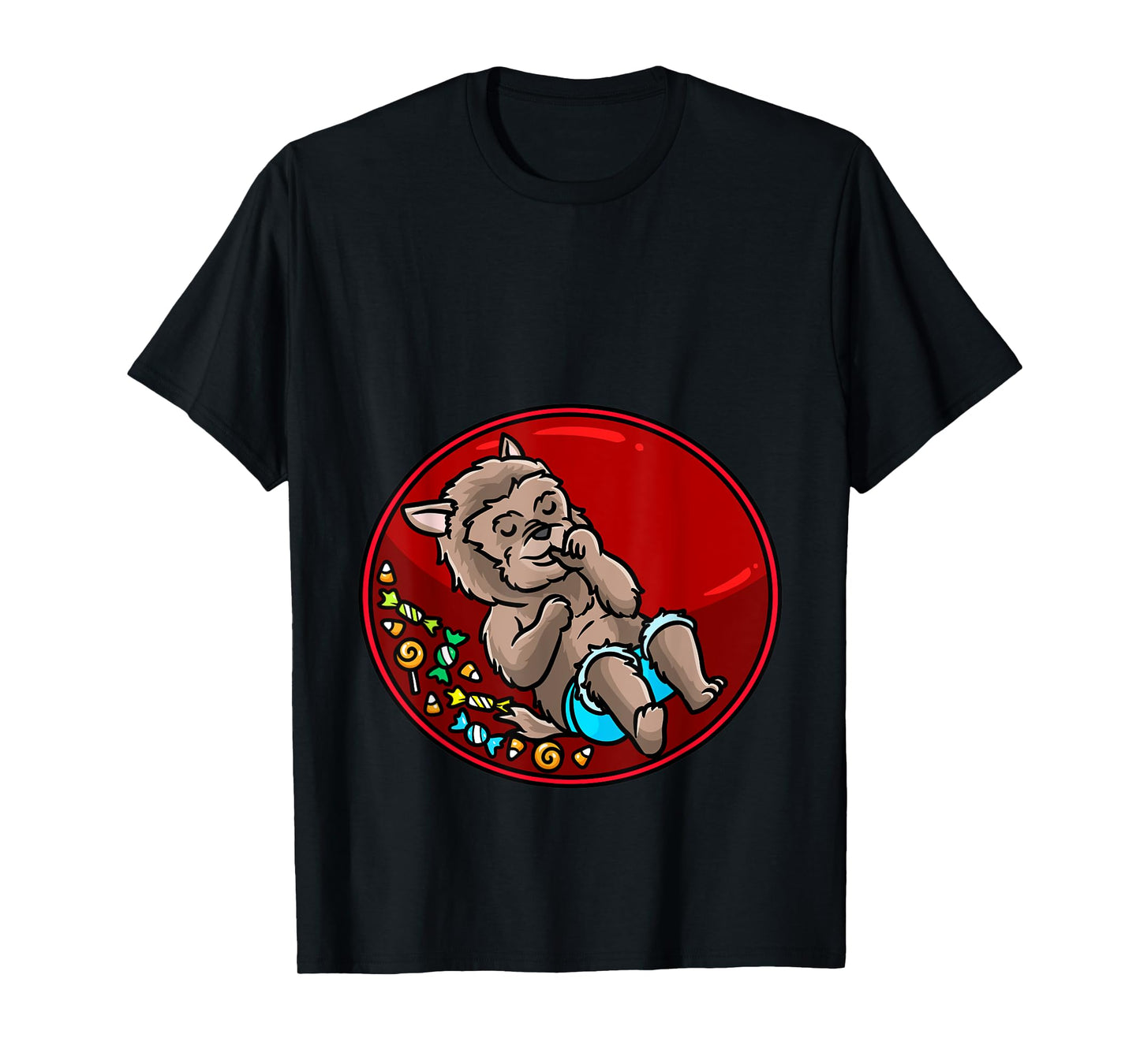 Baby Werewolf Pregnant Halloween T-Shirt