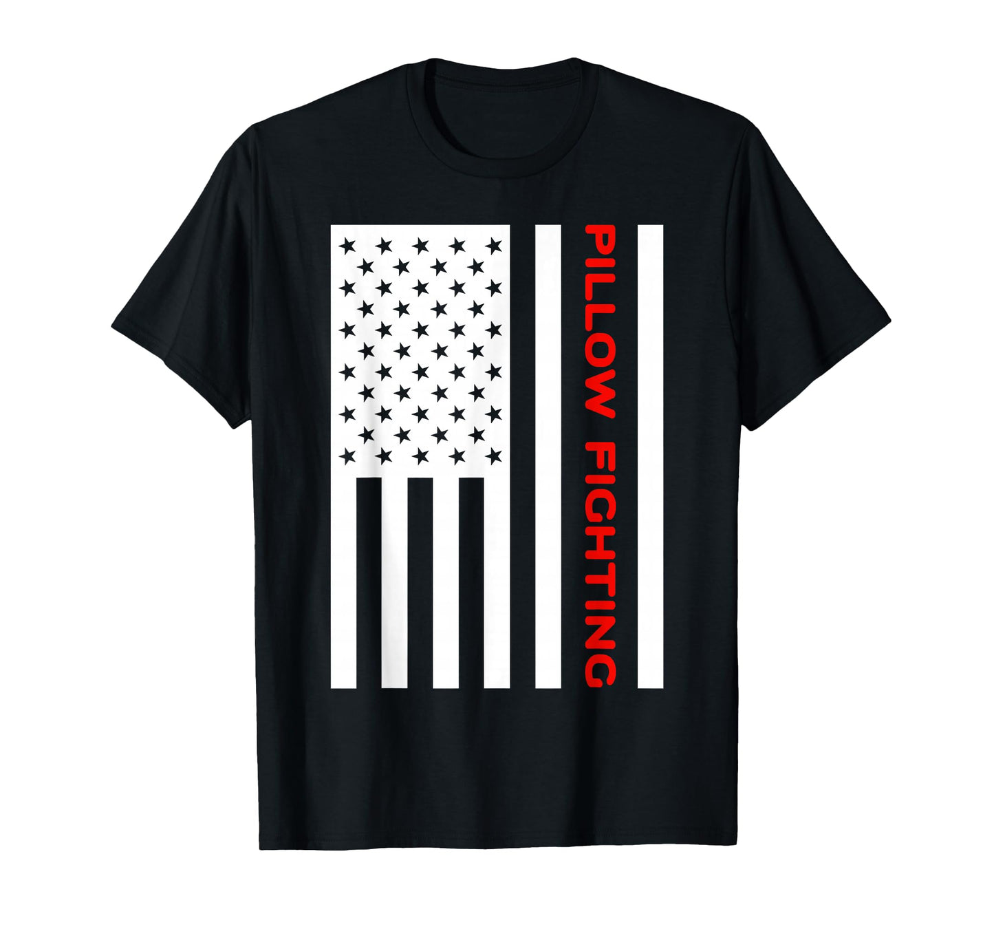 Pillow Fighting - Fighting with American Flag T-Shirt