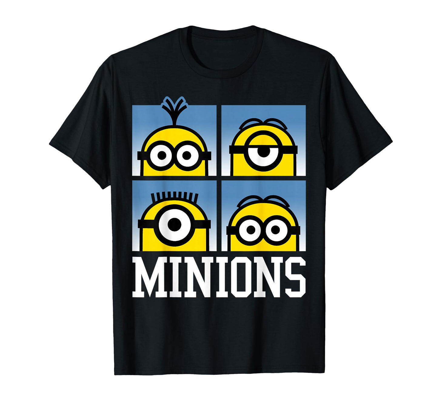 Despicable Me Minions Minions Bust Portrait Grid Logo T-Shirt Small