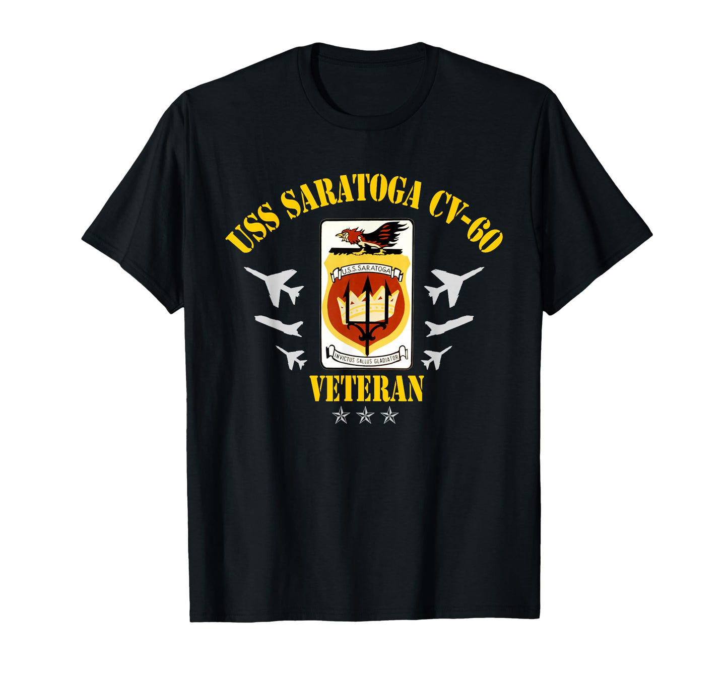 USS Saratoga CV-60 Aircraft Carrier Veteran Patriotic Mens T-Shirt