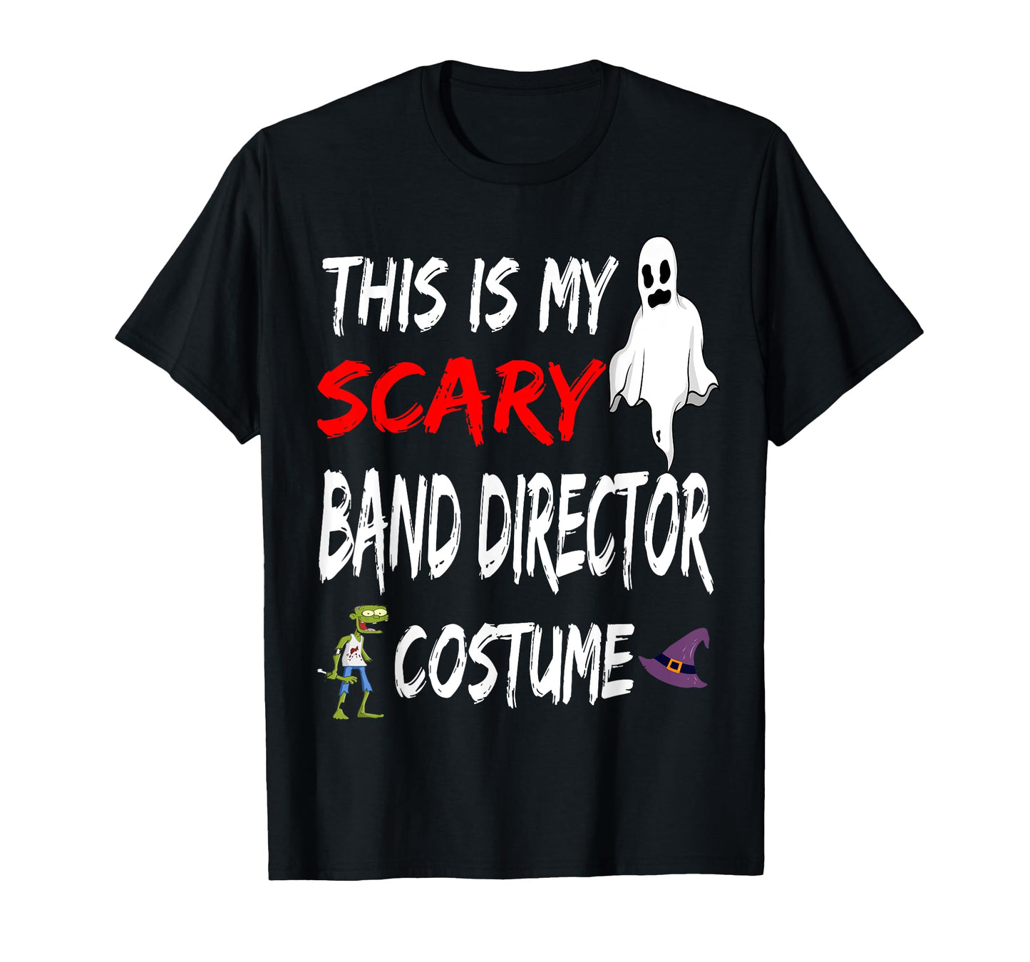 Halloween This Is My Scary Band Director Costume Witch Ghost T-Shirt