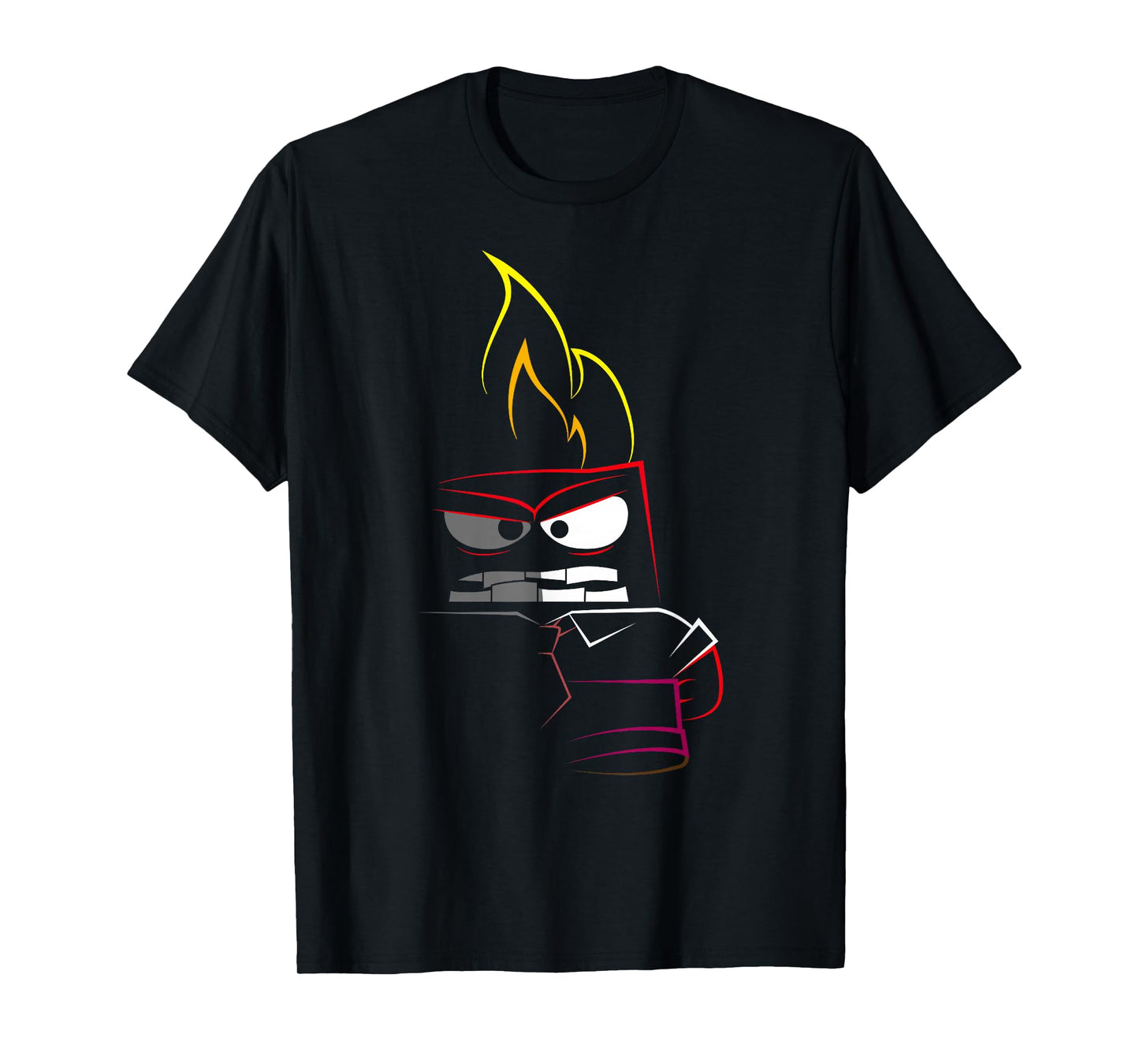 Disney Pixar Inside Out Fired Up Anger Outline Faded T-Shirt