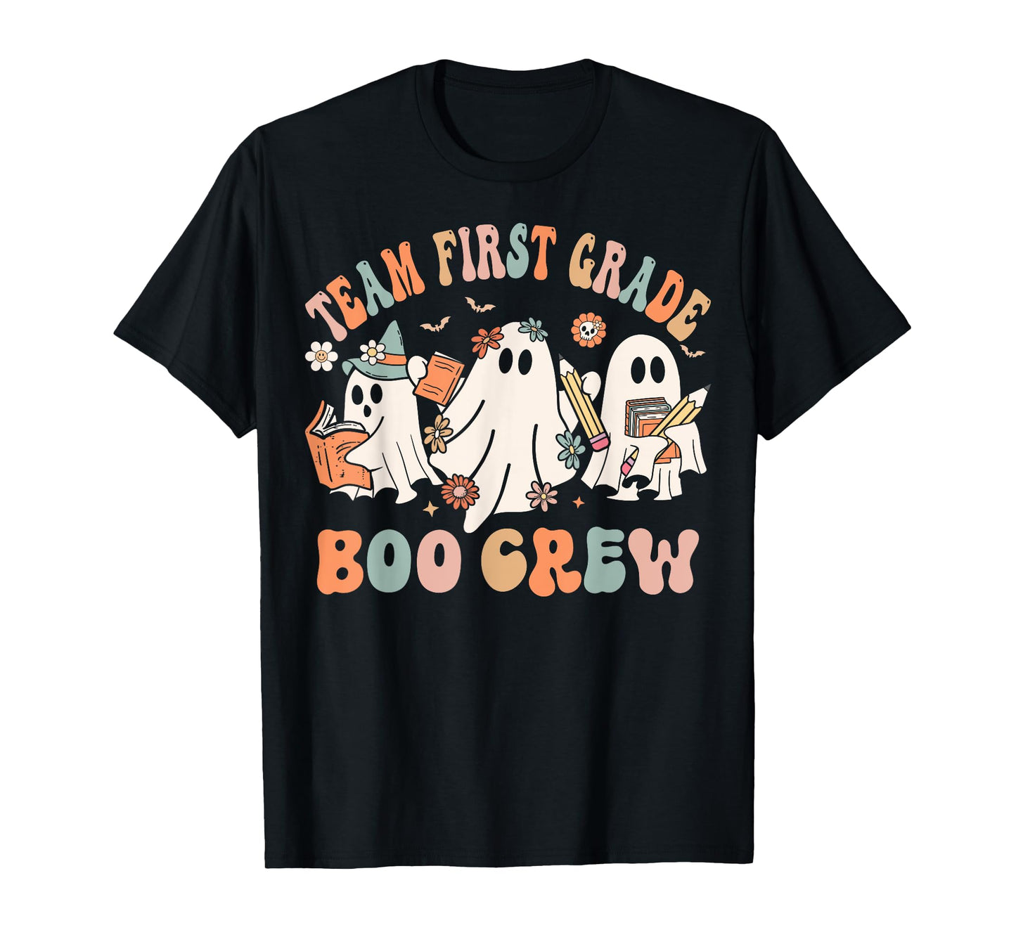 Team First Grade Boo Crew Cute First Grade Teacher Halloween T-Shirt