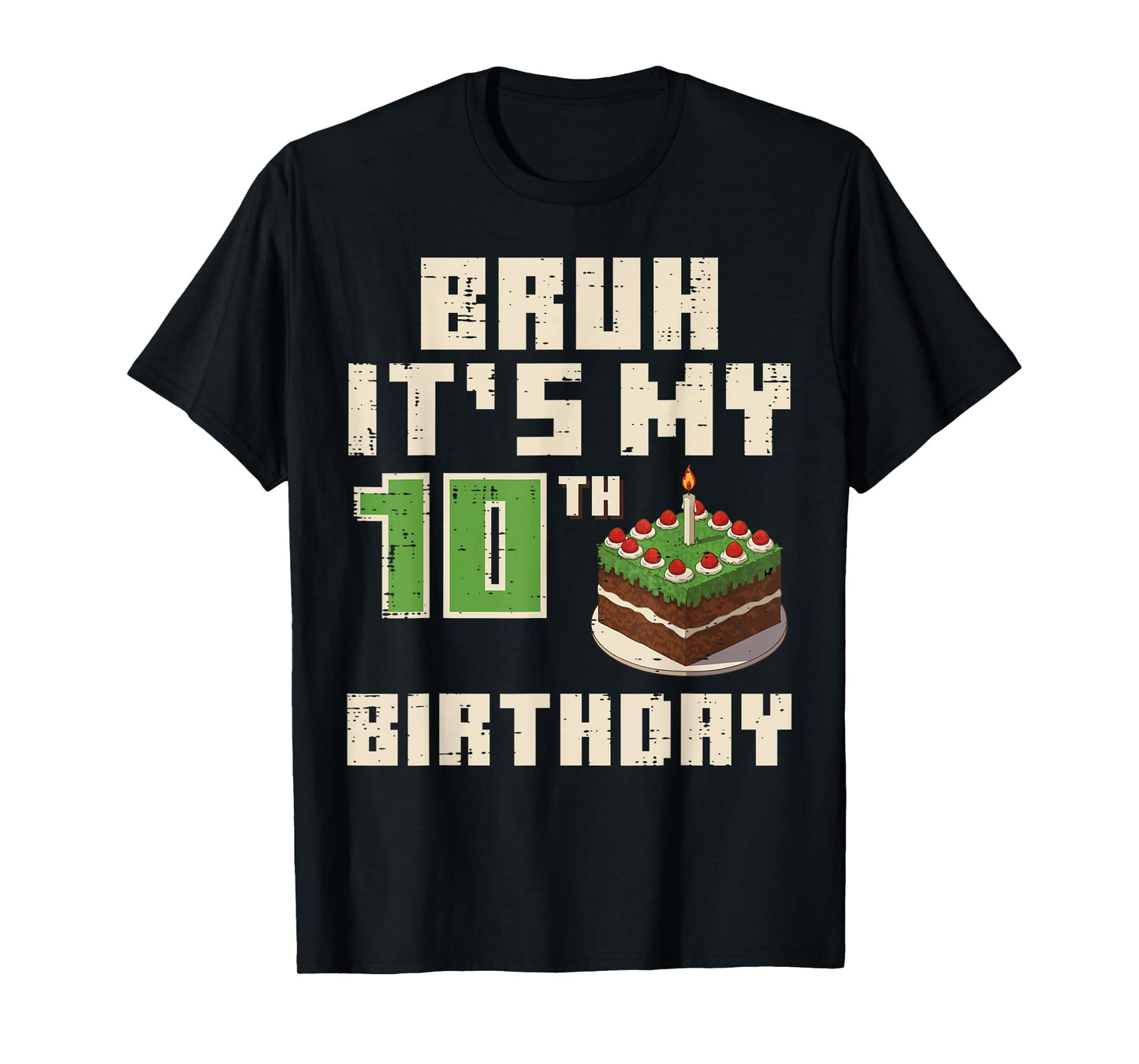 10th Birthday Pixel Gamer 10 Year Old Gaming Bday Boys Kids T-Shirt