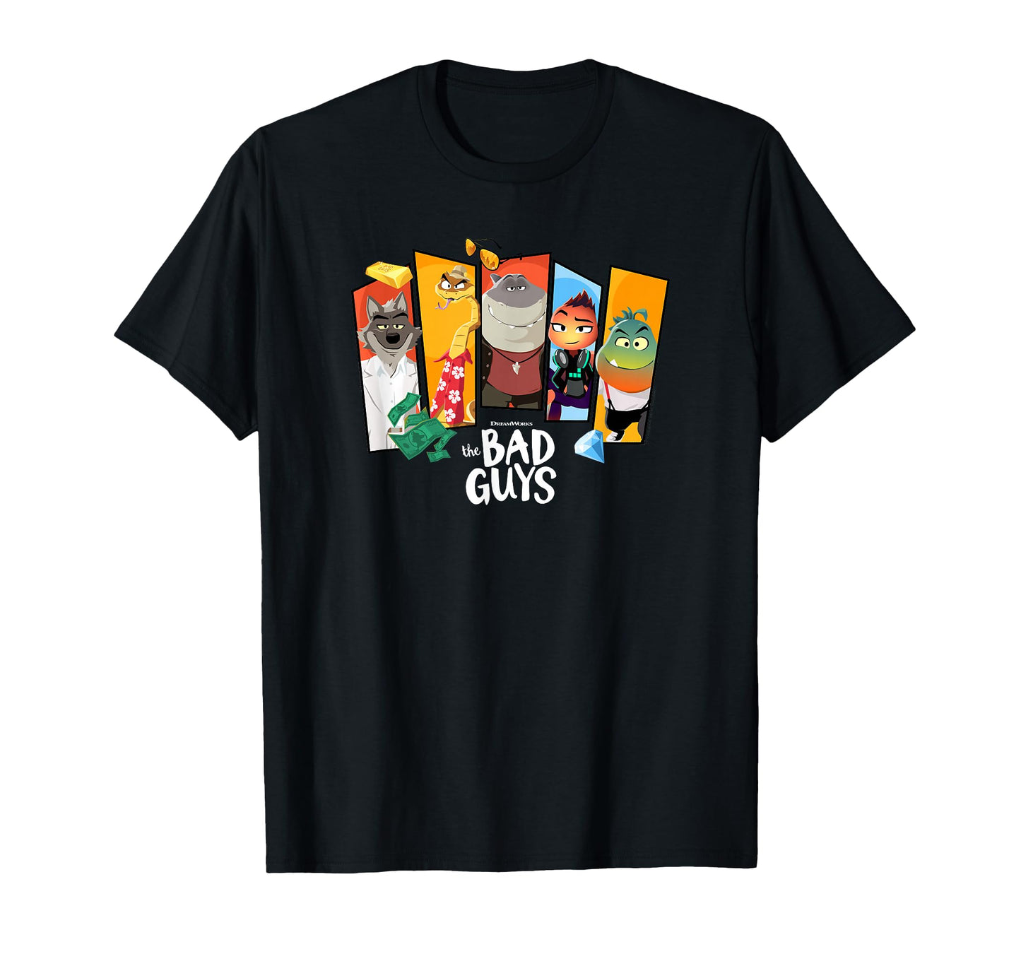 The Bad Guys Character Group Panels T-Shirt