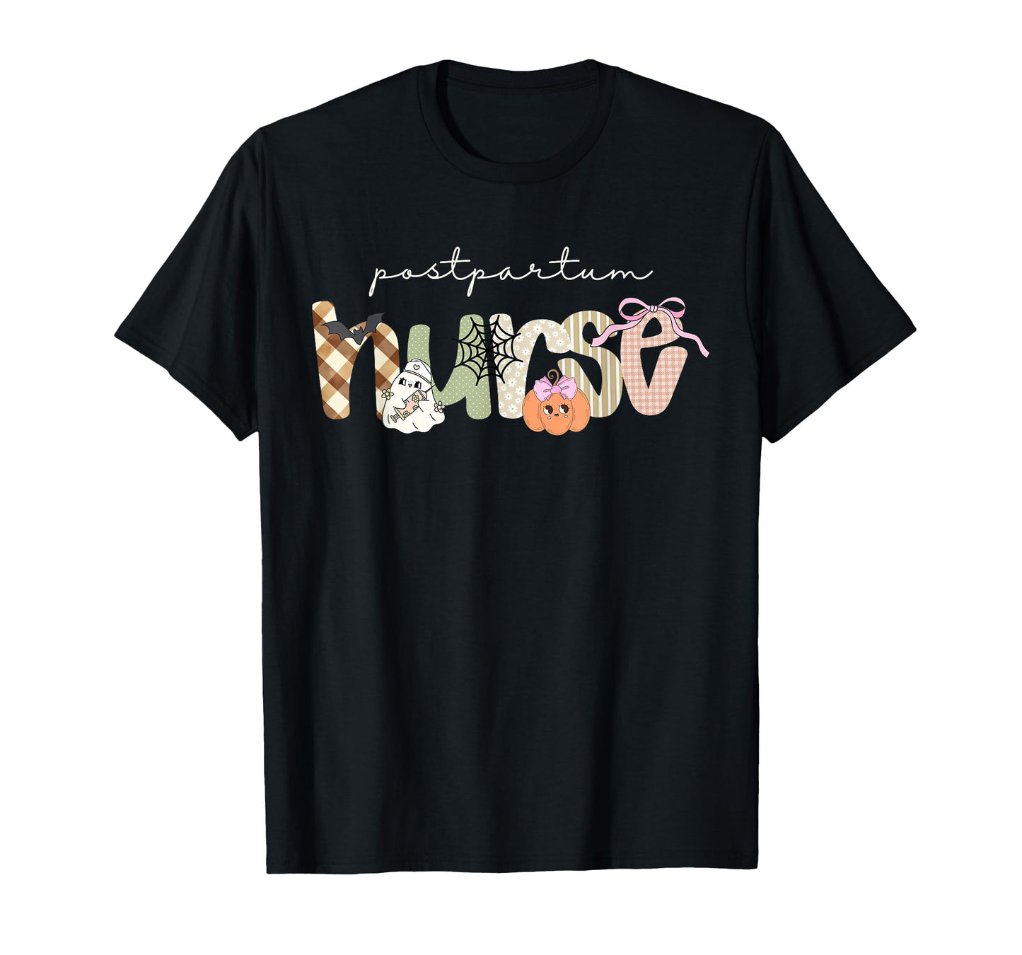 Postpartum Nurse Halloween Ghost Coquette Mother Baby Nurse T-Shirt